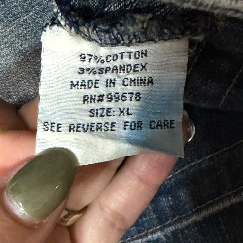 Hydraulic Y2K Studded Cropped Denim Shrug Jacket Medium Wash Blue Size XL - Picture 6 of 8